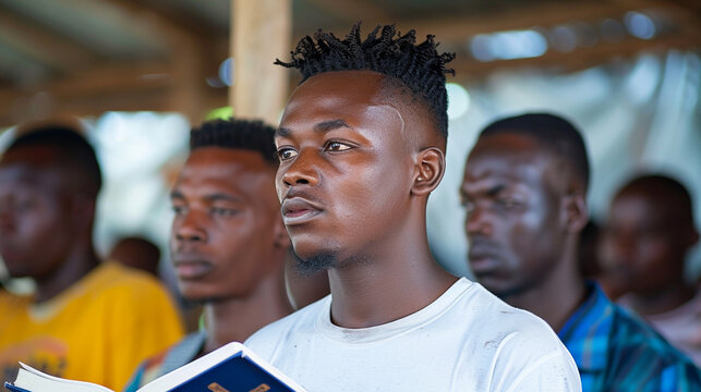 Young men read the Bible, God's children