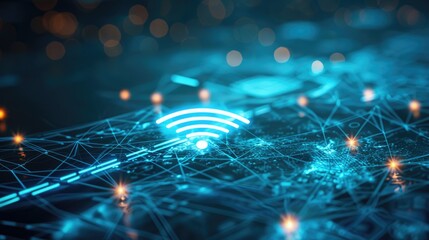 Poster - Wireless Connection and Internet Symbol Concept in Digital Technology
