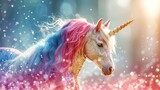 mermaid birthday Rainbow unicorn background glitter color pony little confetti party princess girl fun