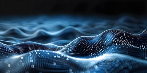 Poster - futuristic wave design perfect for technology and science concepts on abstract backdrop. concept tec