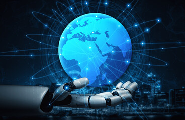 Poster - mlb artificial intelligence ai research of robot and cyborg development for future of people living.