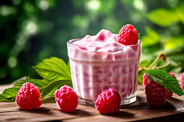 Poster - raspberry yogurt with raspberry