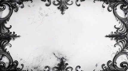 Wall Mural - Black and white ornate vintage sign background