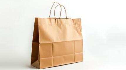 Wall Mural - Brown paper bag isolated on a white background