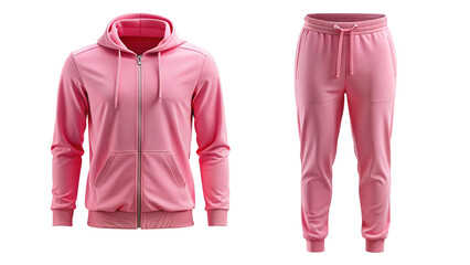 Wall Mural - Pink Hoodie and Sweatpants Set isolated PNG on transparent background