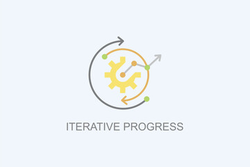 Iterative Progress Vector Icon Or Logo Illustration