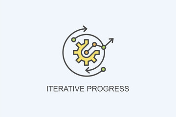 Iterative Progress Vector Icon Or Logo Illustration