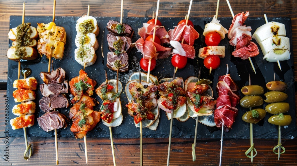 Foto de Stock Pinchos and tapas typical of the Basque Country, Spain ...