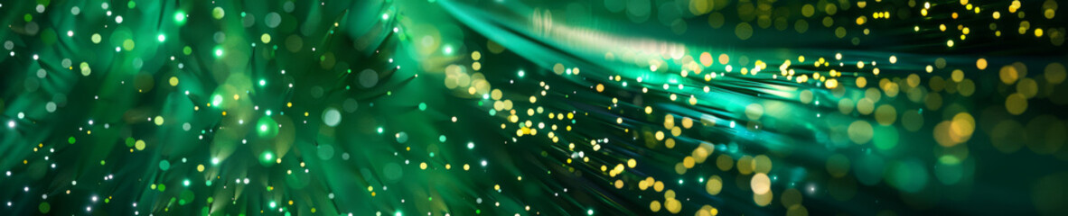 Wall Mural - Swirling Mass of Fiber Optics in Emerald Green