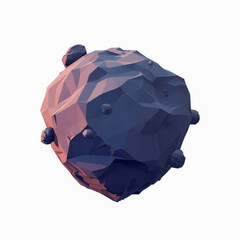 Wall Mural - asteroid  icon in 3D style on a white background