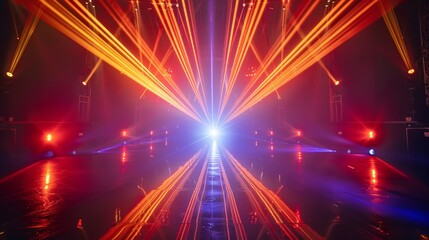 Poster - Nightclub laser light show. Generative AI.