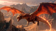 © Thawatchai - Fiery Dragon Soaring Over Mountains