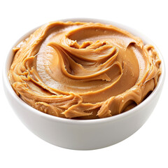 Delicious peanut butter in a bowl, transparent background