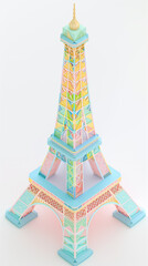 Wall Mural - a close up of a paper model of a tower on a white surface