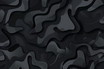 Seamless black and dark gray camouflaged abstract patterns wallpaper vector background