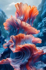 Sticker - Colorful 3D rendered coral reef