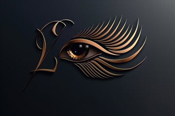 Detailed close up of a gold eye on a dark black background, suitable for various design projects