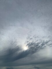 Wall Mural - A beautiful picture of an overcast sky. There are dark clouds blocking the sun.