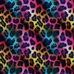 Colorful leopard print background seamless