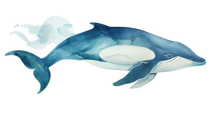 Wall Mural - dolphin in the water on white transparent background