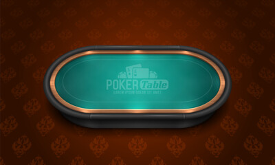 Wall Mural - Poker table with blue cloth. Vector illustration.