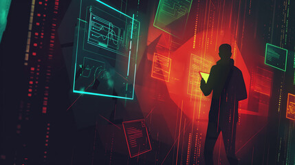 Illustration of an hacker