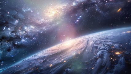 Wall Mural - galaxies in the universe. milky way. spiral galaxy in the space. view from space to a spiral galaxy 