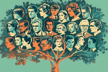 Wall Mural - Genealogy tree concept illustration	
