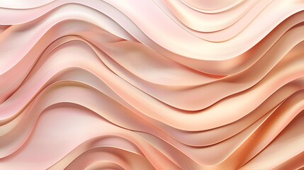 Poster - abstract background with rose gold wavy lines