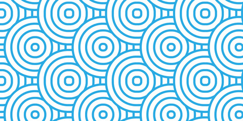 Overlapping Pattern Minimal diamond geometric waves spiral and abstract circle wave line. blue color seamless tile stripe geometric create retro square line backdrop pattern background.