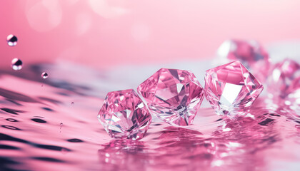 Canvas Print - A pink diamond is on a pink background