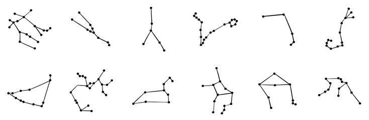 a collection of zodiac constellations icons collection isolated silhouette solid icons including sta