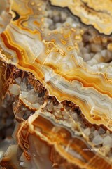 Poster - Detailed view of yellow and white marble. Ideal for architectural or interior design projects