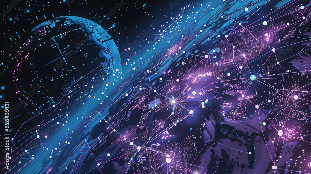 Networks Math Comic detailed comic book illutration showing the internet networking grid on ...
