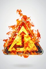Aufkleber - A fire hazard sign on a plain white background. Suitable for safety and warning concepts