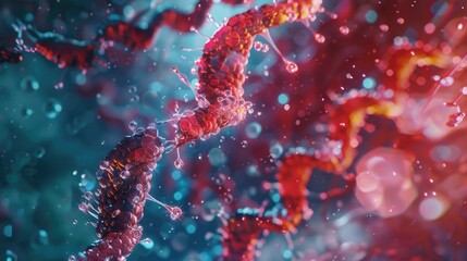Aufkleber - Detailed image of a single DNA strand, suitable for scientific and medical concepts
