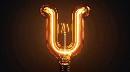Aufkleber - A glowing light bulb in the dark, perfect for illustrating creativity and innovation