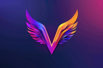 Poster - Vibrant logo design with wings, suitable for various projects