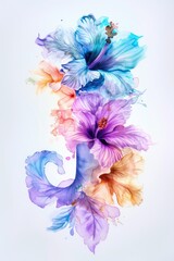 Poster - Colorful flowers suspended in mid-air, perfect for spring or nature themed designs