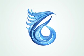Poster - A stunning blue water drop with a wave emanating from it. Perfect for water conservation campaigns