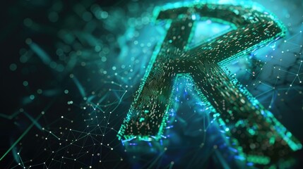 Fototapete - Computer generated image of a letter R, perfect for graphic design projects