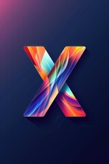 Aufkleber - Vibrant letter X against a dark backdrop, suitable for various designs