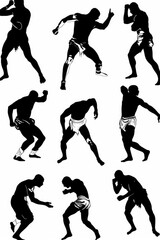 Aufkleber - Collection of silhouettes showing a man in different poses. Ideal for graphic design projects