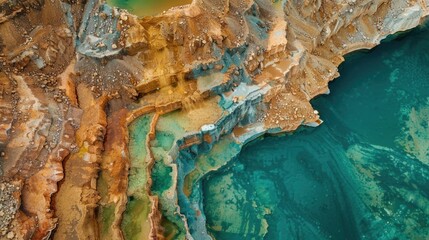 Poster - Aerial view of a large body of water, suitable for travel brochures