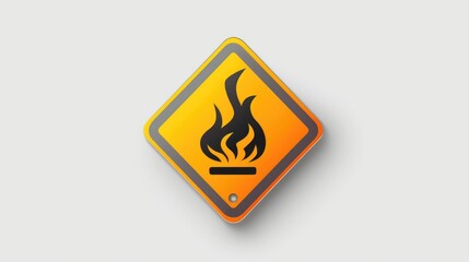 Aufkleber - A yellow and black sign with a fire symbol. Suitable for fire safety concepts
