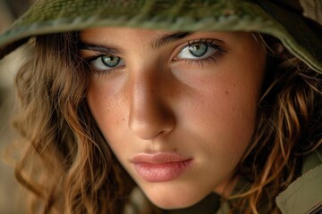 Aufkleber - Close up of a person wearing a hat, suitable for various concepts