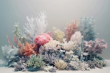 Poster - Different types of plants displayed on a table, perfect for interior design projects