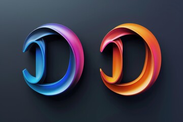 Poster - Colorful paper letters C and C, suitable for educational or creative projects