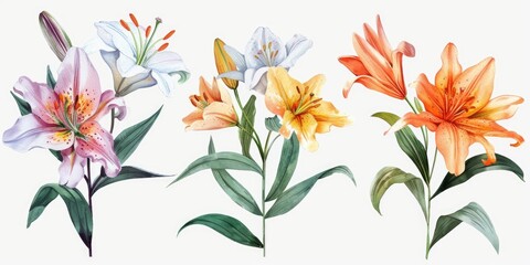 Poster - A bunch of flowers placed next to each other. Suitable for various design projects