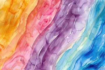 Poster - Detailed close up of a vibrant rainbow painting, perfect for art enthusiasts
